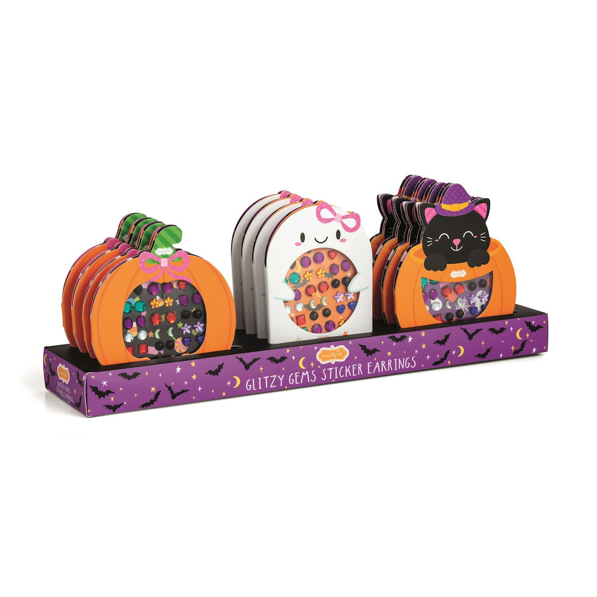 Halloween Glitzy Gems Sticker Earrings-3a