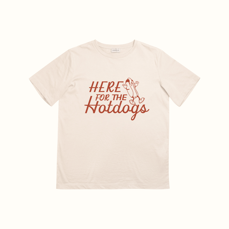 Here for Hotdog Graphic T-Shirt-zoom-