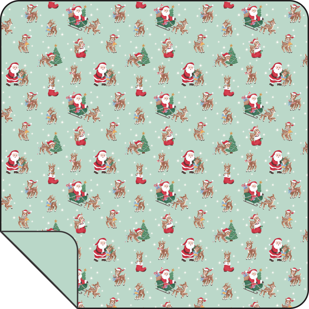Vintage Reindeer & Santa Uni - Swaddle Blanket