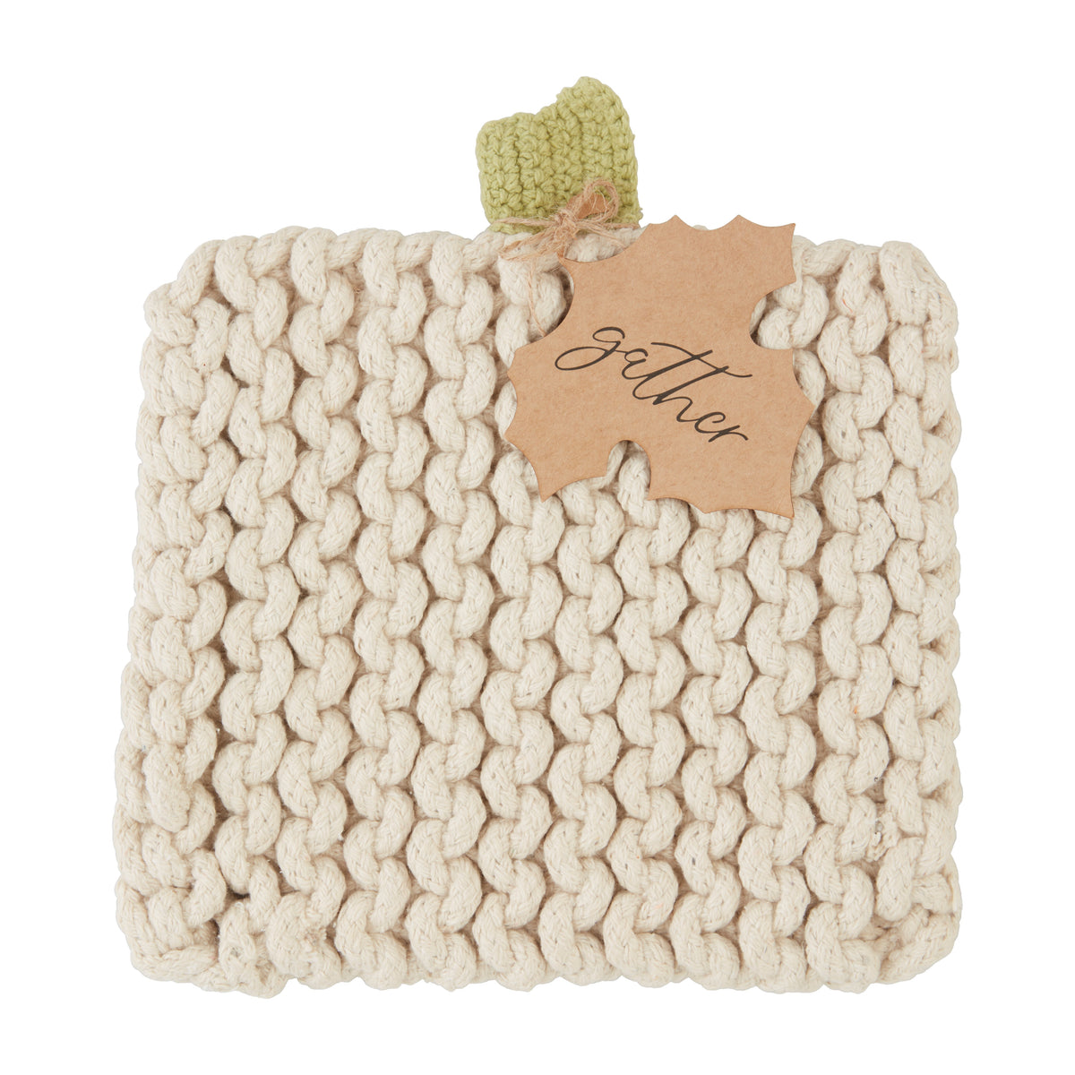Cream Pumpkin Knit Trivet-zoom-1
