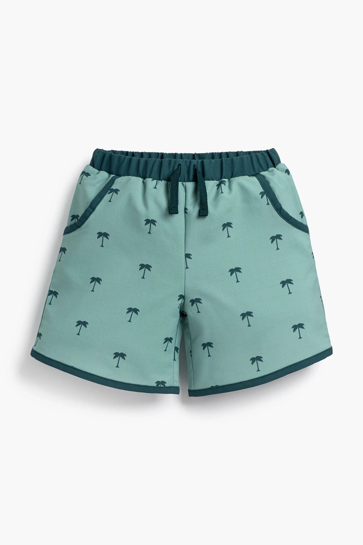 Pocket Swim Trunks: Mini Palm Trees-1