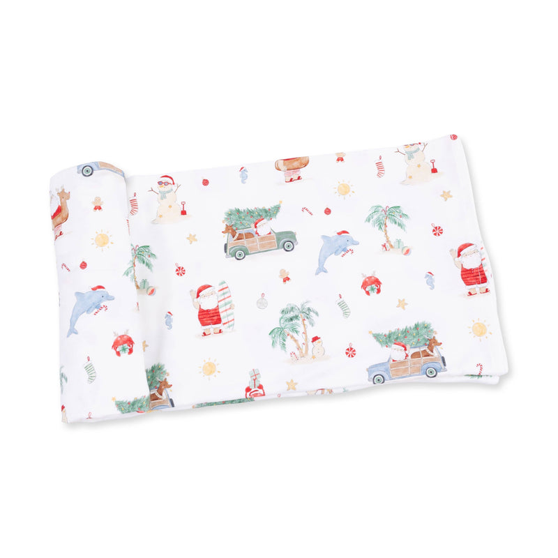 Beach Christmas - Swaddle Blanket-zoom-