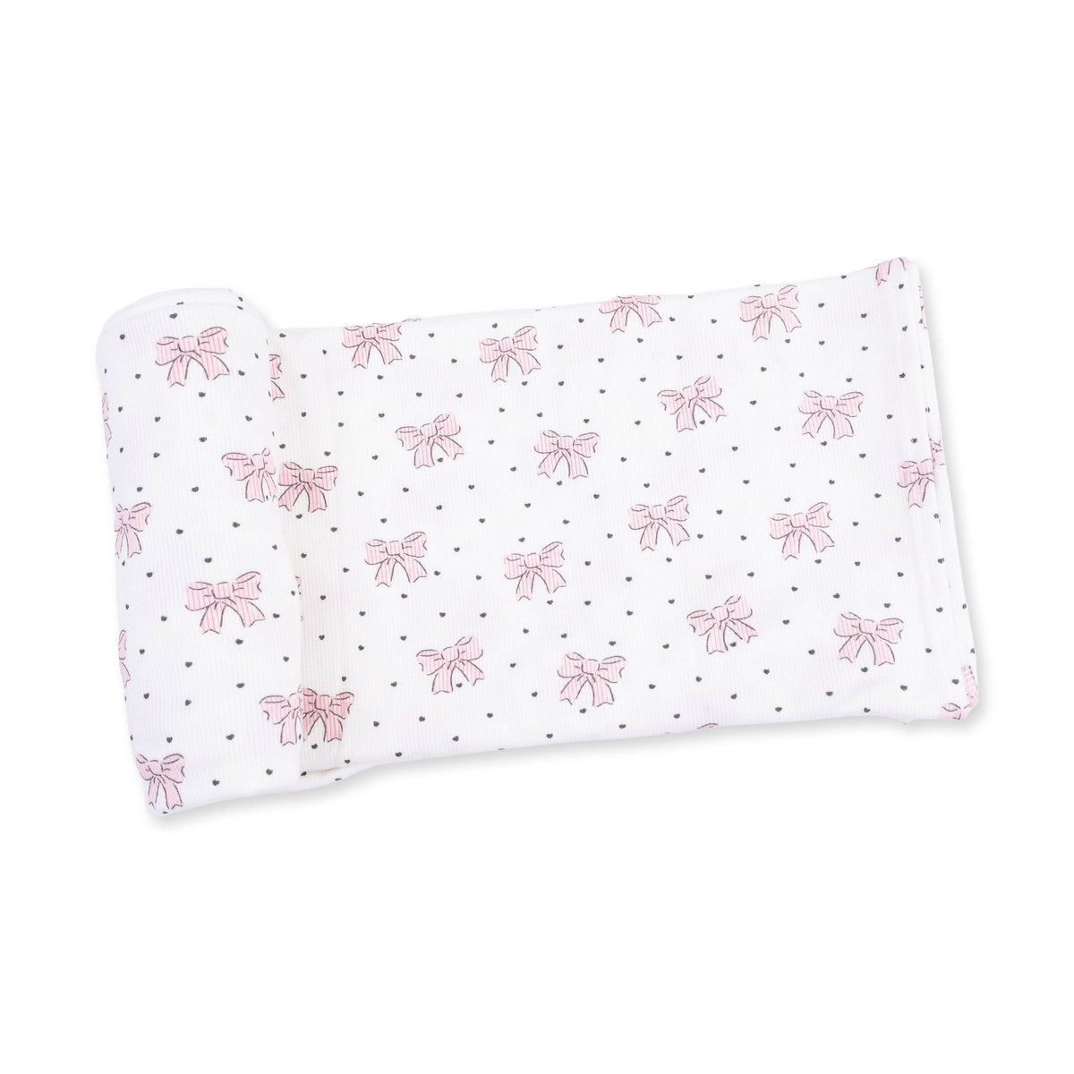 Bows and Hearts - Swaddle Blanket-1