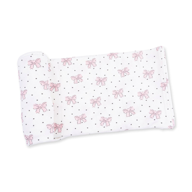 Bows and Hearts - Swaddle Blanket-zoom-
