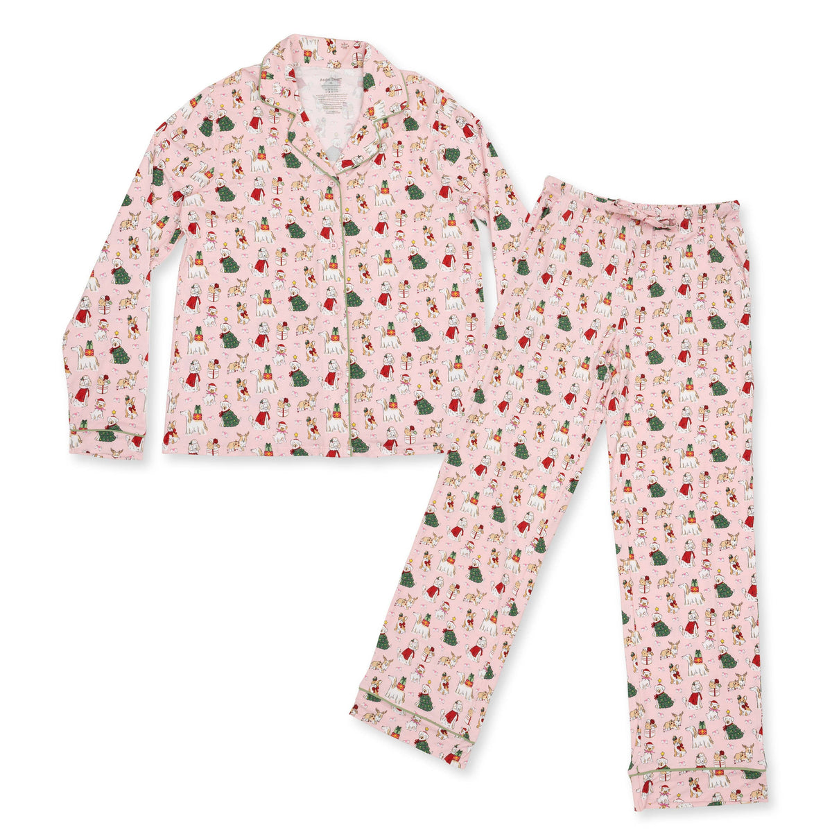 Christmas Dogs Pink - Adult PJs-1