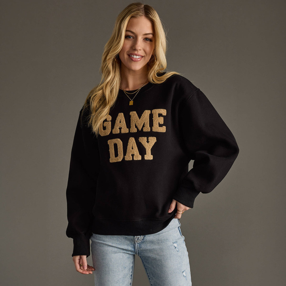 Black Game Day Sweatshirt-1