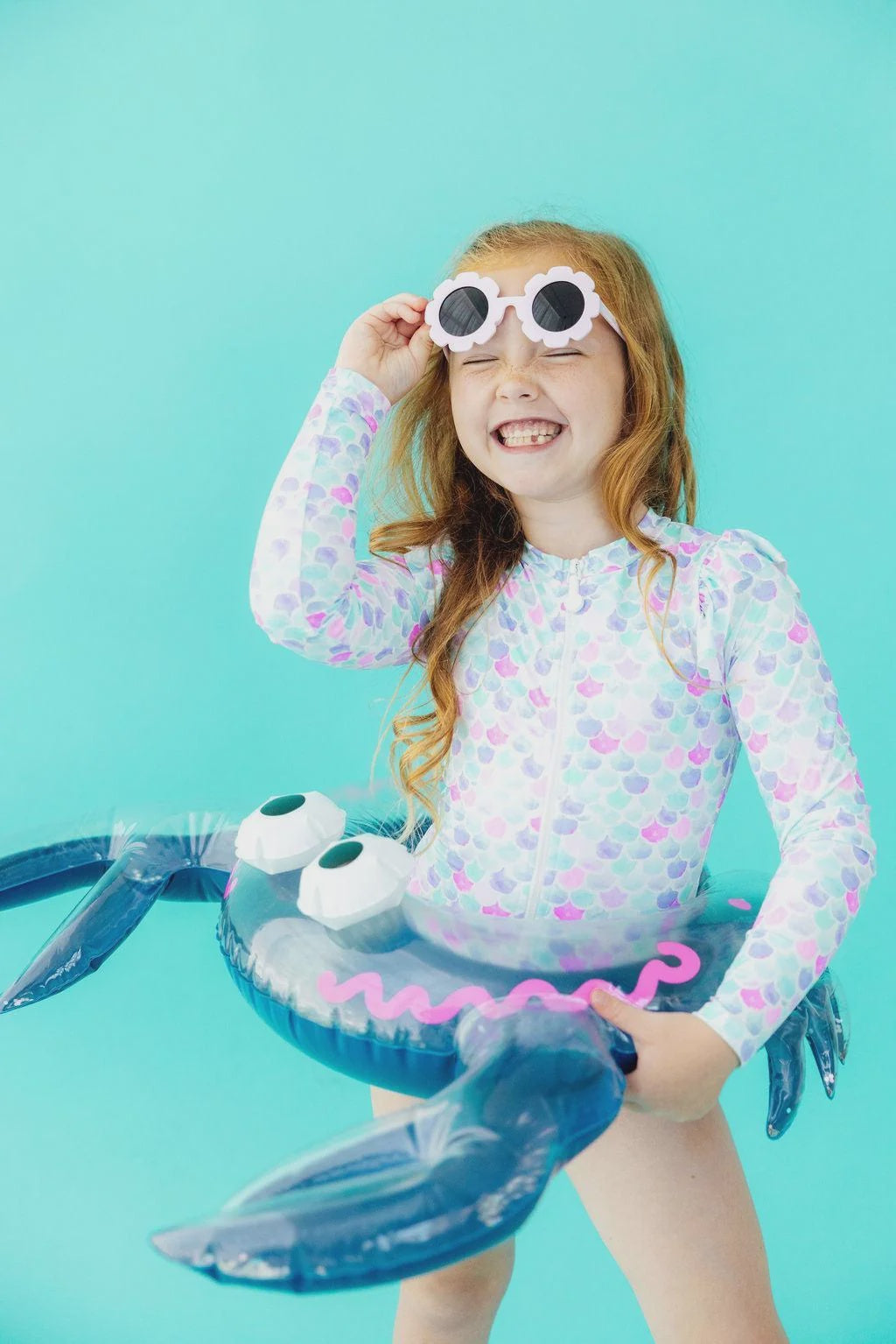 Mermaid Scales L/S Flutter One-Piece Swimsuit
