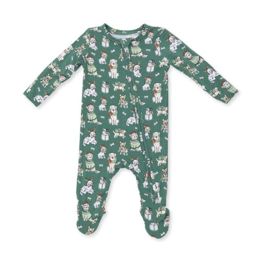 Christmas Dogs Uni - 2 Way Zipper Footie-1
