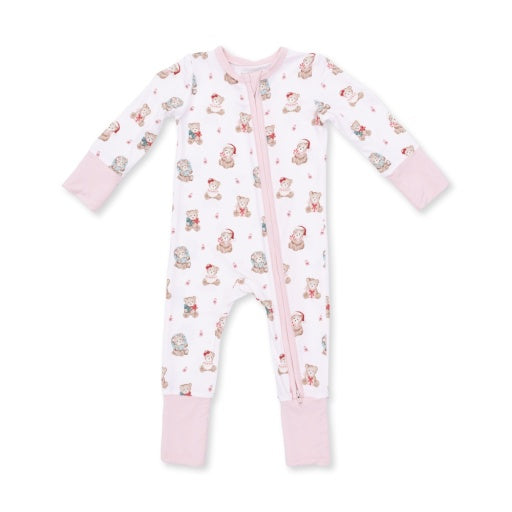 Christmas Teddy Bears Pink - Convertible Romper-1