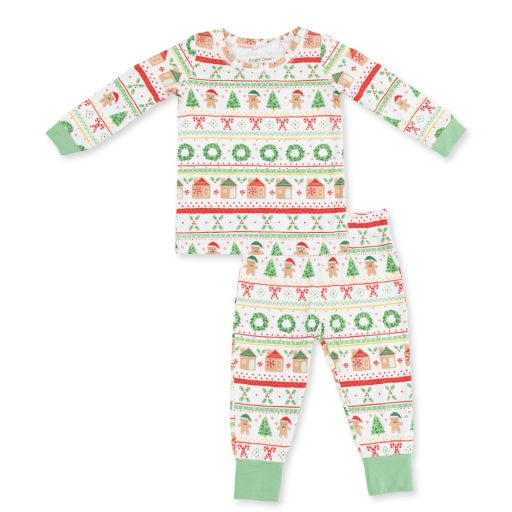 Gingerbread Fair Isle Uni - Long Sleeve Loungewear Set-zoom-