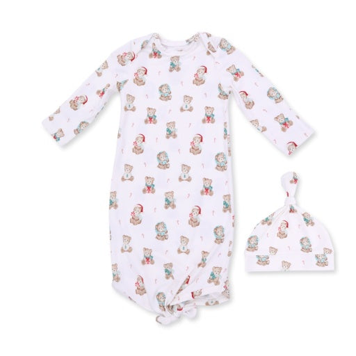 Christmas Teddy Bears Uni - Knotted Gown & Hat-zoom-